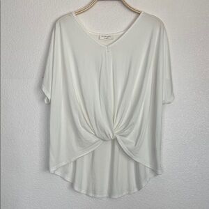 Lavender Field Cream Twist Front Tee